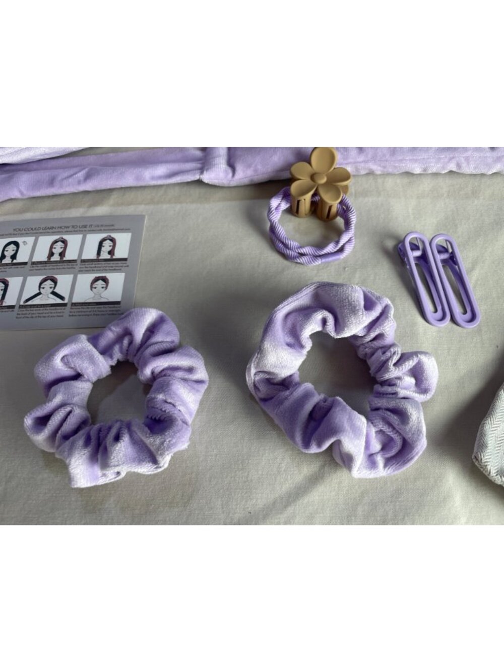 Heatless Hair Curler Bundle In Soft Lavendar Fabric - Picture 3 of 11